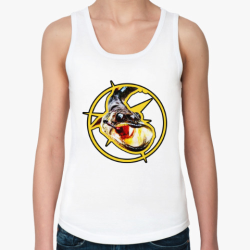 Женская майка с принтом Рыба на крючке