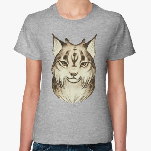 Женская футболка с принтом Рысь