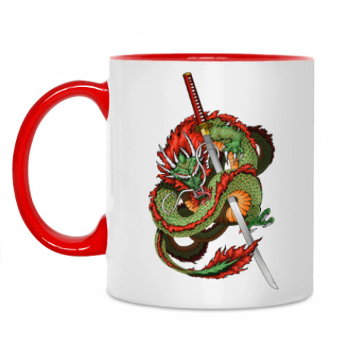 Кружка с принтом Дракон