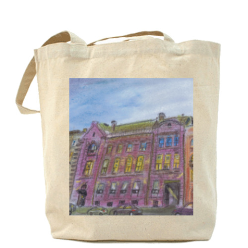 Сумка шоппер с принтом Отблески и отсветы на улице Марата