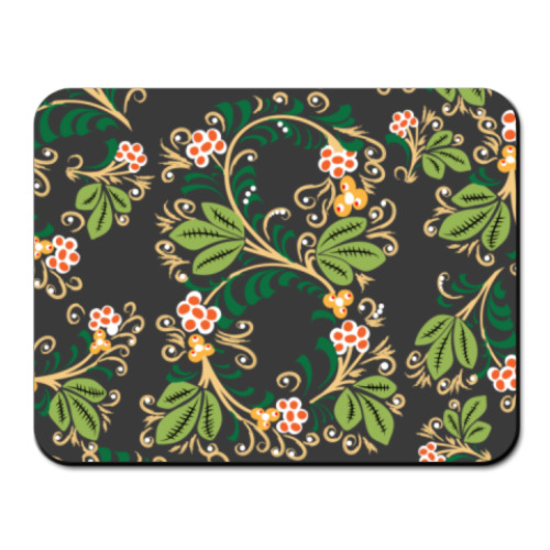 Коврик для мыши с принтом Узор. Листья и ягоды.