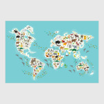 детская карта мира с животными