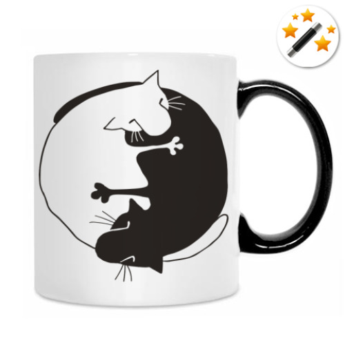 Кружка-хамелеон с принтом Инь-Ян