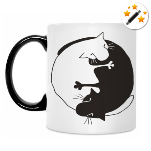 Кружка-хамелеон с принтом Инь-Ян