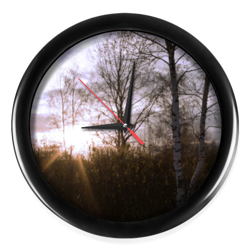 Настенные часы с принтом Лучи заката