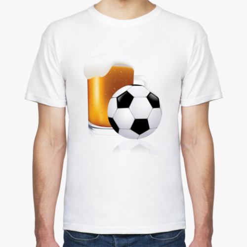 Футболка с принтом Пиво и Футбол