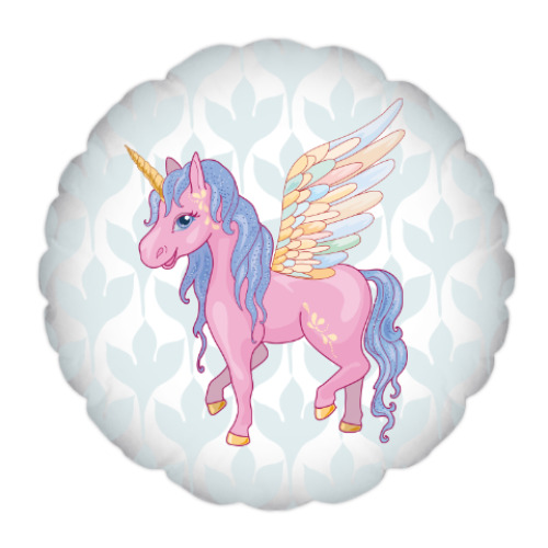 Подушка с принтом Красивый Единорог, Пегас