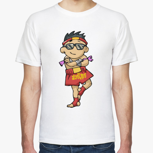 Футболка с принтом Тайбоксер Крутой