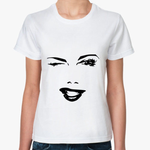 Классическая футболка с принтом Флирт