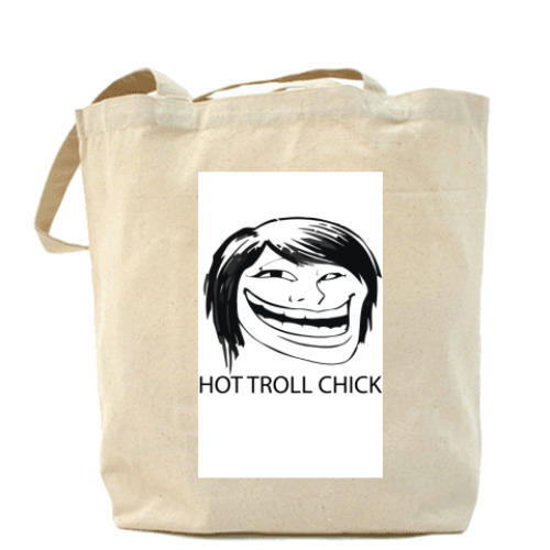Сумка шоппер с принтом troll