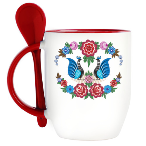 Кружка с ложкой с принтом Подарок подруге