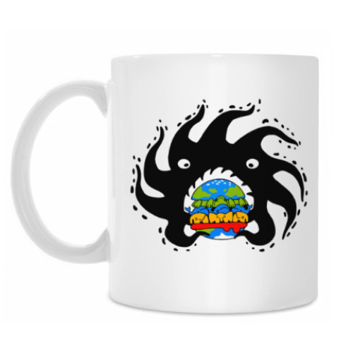 Кружка с принтом Black hole eating a globurger