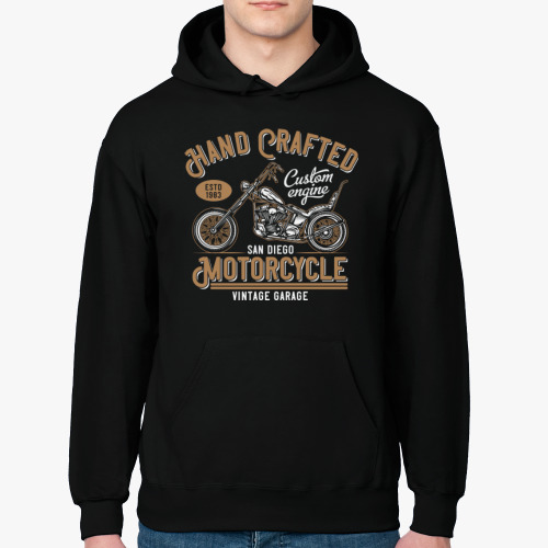 Толстовка худи с принтом Hand Crafted