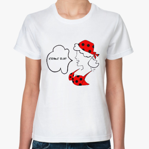 Классическая футболка с принтом Сильная и независимая