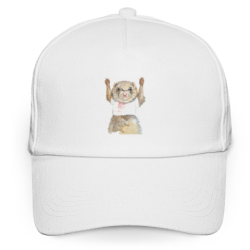 Кепка бейсболка с принтом Хорек-спортсмен