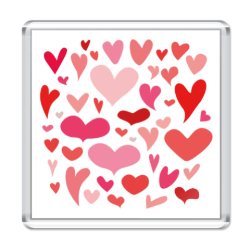 Магнит с принтом Валентинка