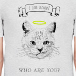 Кот ангел с нимбом над головой