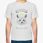 Кот ангел с нимбом над головой