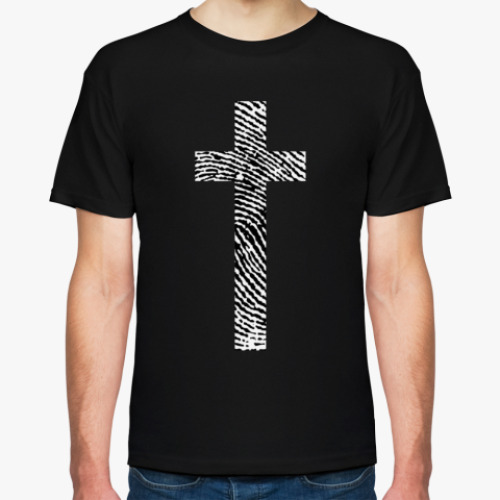 Футболка с принтом крест с текстурой 'отпечаток пальца'