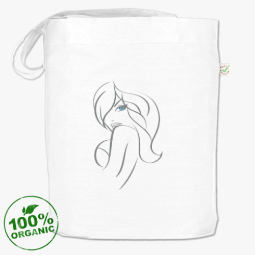 Сумка шоппер с принтом девушка с голубыми глазами