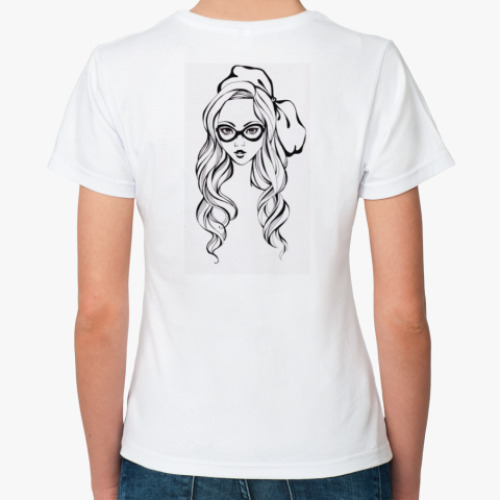 Классическая футболка с принтом Поступила как сука