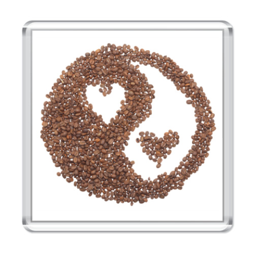 Магнит с принтом  Сердечко инь-янь