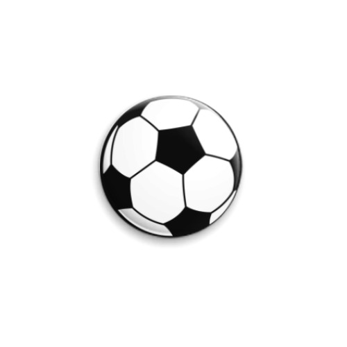 Значок 25мм с принтом Футбольный мяч