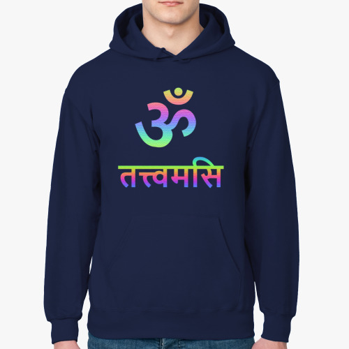 Толстовка худи с принтом Радужный дизайн для йогов