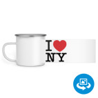 Кружка металлическая белая (круговая запечатка)