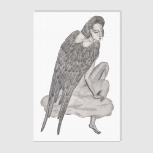 Холст с принтом  Ангел на облаке