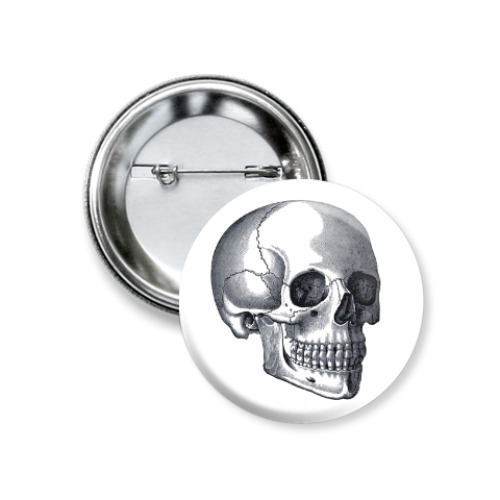 Значок 37мм с принтом Череп