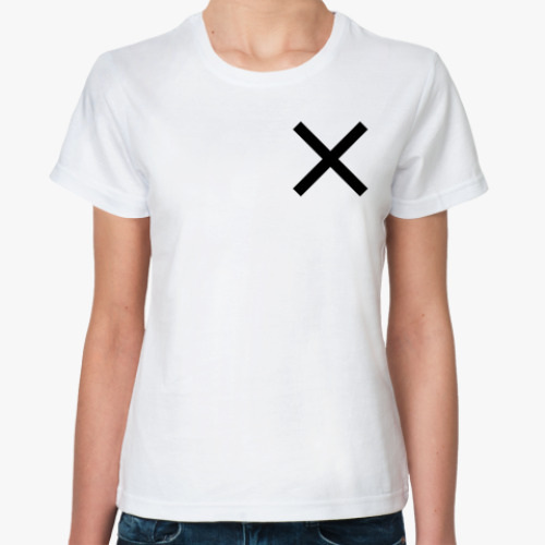 Классическая футболка с принтом Поставь на себе крест