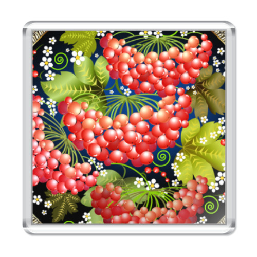 Магнит с принтом Калина красная