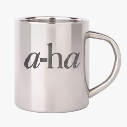 Кружка металлическая с принтом a-ha