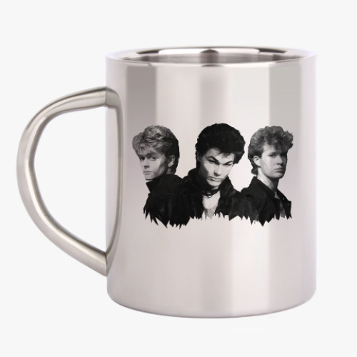 Кружка металлическая с принтом a-ha