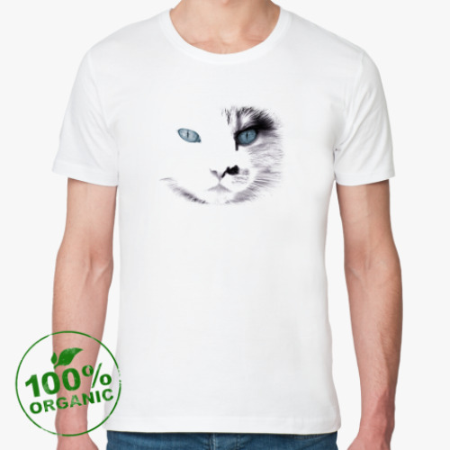 Футболка из органик-хлопка с принтом Кошка