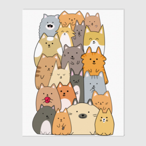 Холст с принтом Смешные коты (funny cats)