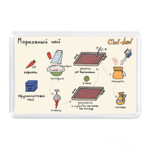 Магнит с принтом 'Морковный чай'