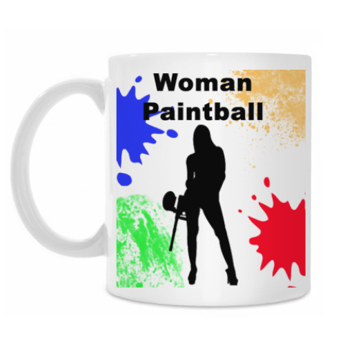 Кружка с принтом Woman Paintball