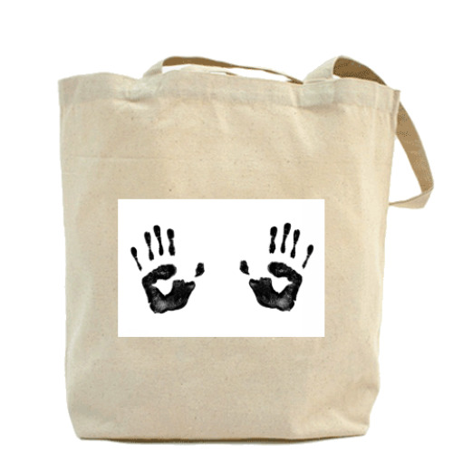 Сумка шоппер с принтом следы от рук