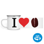 Кружка металлическая белая (круговая запечатка)