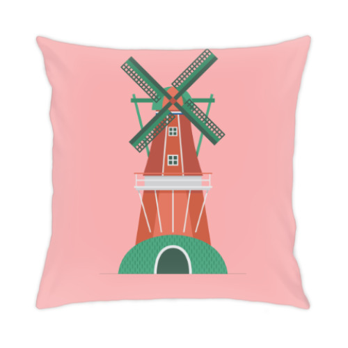 Подушка с принтом Исландия и Нидерланды