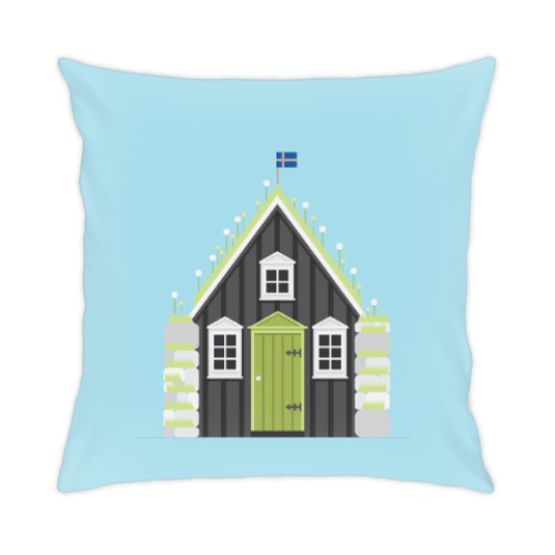 Подушка с принтом Исландия и Нидерланды