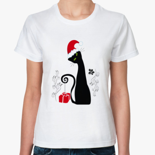 Классическая футболка с принтом Новый год