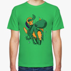 Морское чудовище осьминог обвивший якорь под водой