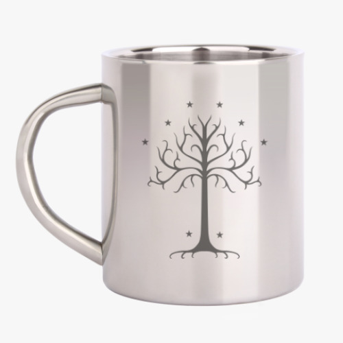 Кружка металлическая с принтом Дерево Гондора
