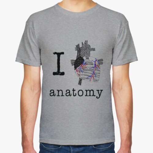 Футболка с принтом I love ANATOMY