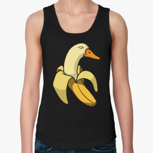 Женская майка с принтом Утка-банан