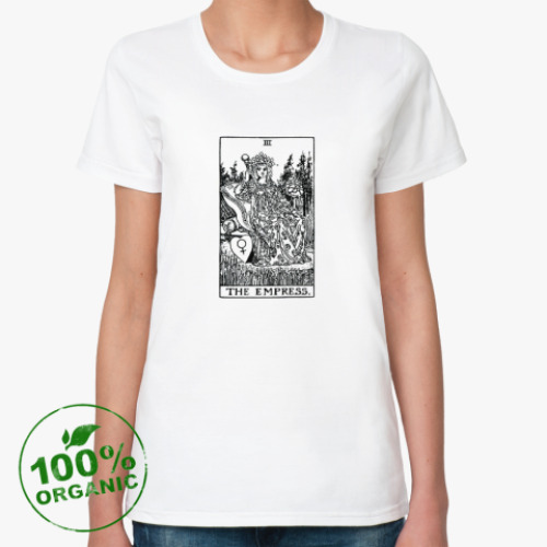 Женская футболка из органик-хлопка с принтом Императрица (карта Таро)