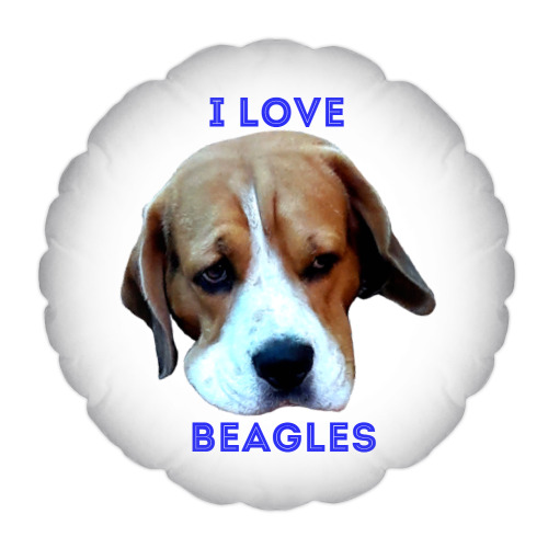 Подушка с принтом Грустный Бигль